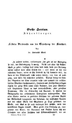 Fröbels Verdienste um die Erziehung der Kindheit
