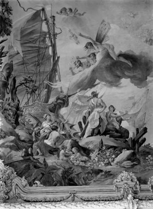 Ankunft des Odysseus auf der Insel der Calypso