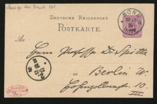 Brief an Philipp Spitta : 22.12.1879