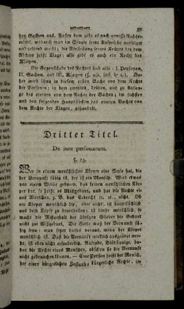 Dritter Titel. De jure personarum.