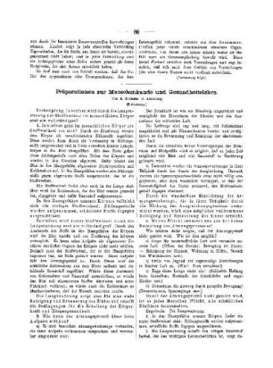 Präparation zur Menschenkunde und Gesundheitslehre : (Fortsetzung)