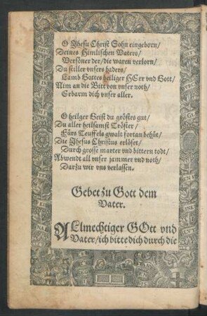 Gebet zu Gott dem Vater.