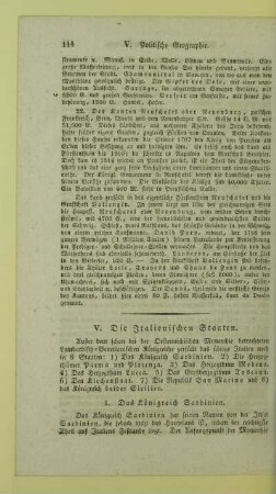 V. Die Italienischen Staaten