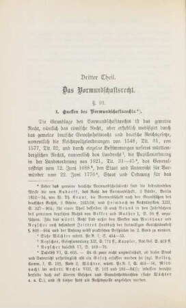 Dritter Theil. Das Vormundschaftsrecht