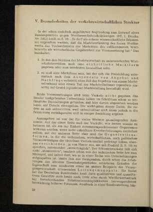 V. Besonderheiten der verkehrswirtschaftlichen Struktur