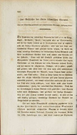 Zur Geschichte der ältern böhmischen Literatur