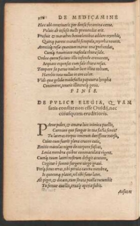 De Pulice Elegia, Quam satis constat non esse Ovidii, nec cuiusdam eruditioris.
