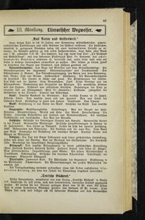 Literarischer Wegweiser