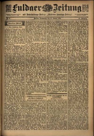 Zweite Ausgabe vom Donnerstag, den 30. Januar 1902.