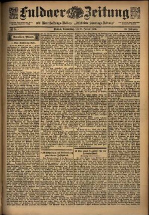 Zweite Ausgabe vom Donnerstag, den 30. Januar 1902.
