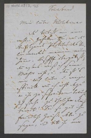 Brief an Woldemar Bargiel : o.D.