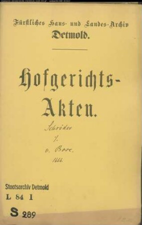 Schröder, Franz, Oberstwachtmeister gegen Georg Bose, Oberst zu Pömbsen - Brautschatz