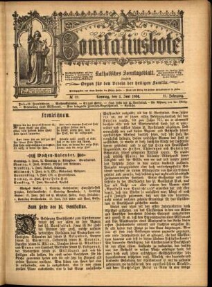 Erste Ausgabe vom Sonntag, den 05. Juni 1904.