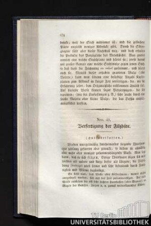 Nro. 49. Verfertigung der Filzhüte. (Hutfabrikation.)