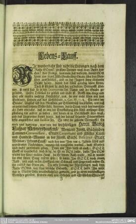 Lebenslauf : Lebens-Lauff