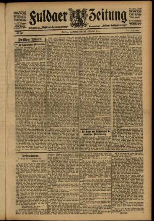 Dritte Ausgabe vom Samstag, den 26. Oktober 1907.