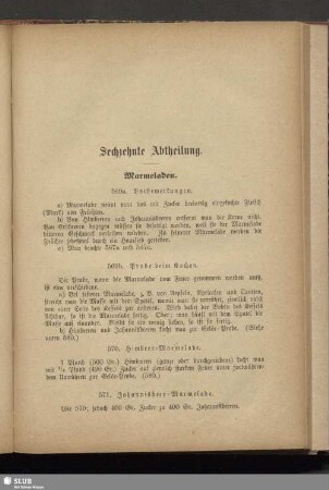 Sechzehnte Abtheilung. Marmeladen