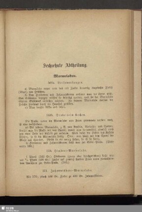 Sechzehnte Abtheilung. Marmeladen