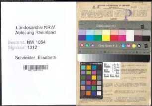 Entnazifizierung Elisabeth Schneider , geb. 29.11.1914 ()