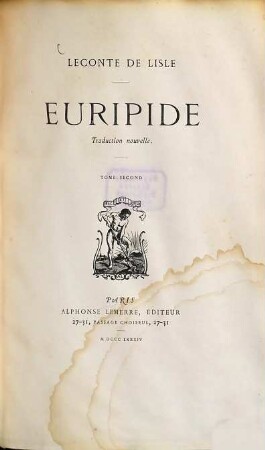 Leconte de Lisle : Euripide. Traduction nouvelle, 2
