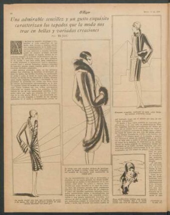 Una admirable sencillez y un gusto exquisito caracterizan los tapados que la moda nos trae en bellas y variadas creaciones