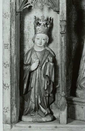 Detail: weibliche Heiligenfigur