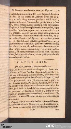 Caput XXIX. De Romanorum Deorum varietate
