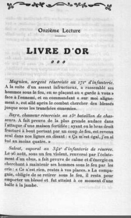 Onzième lecture