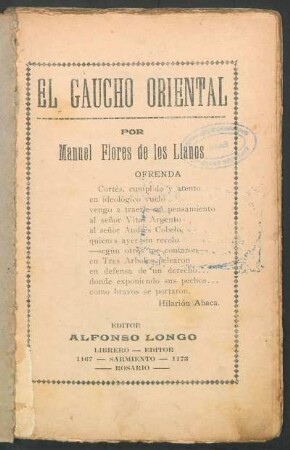 El gaucho oriental : [poema en verso]