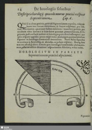 Descriptio horologii quando murus praecise respicit Septentrionem. Cap. 6