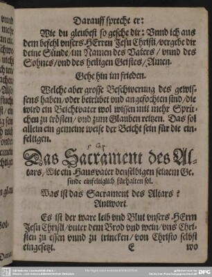 Das Sacrament des Altars, Wie ein Hausvater denselben seinem Gesinde einfeltiglich fürhalten sol