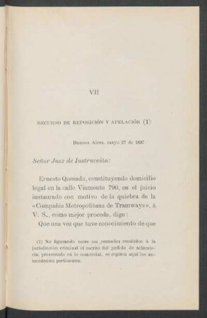 VII - Recurso de reposición y apelación