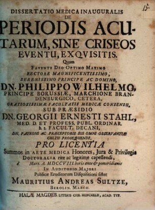 Diss. med. inaug. de periodis acutarum, sine criseos eventu, exquisitis