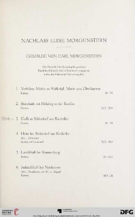 Nachlass Luise Morgenstern