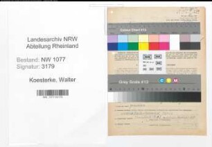 Entnazifizierung Walter Koesterke , geb. 17.06.1897 (Polizist)