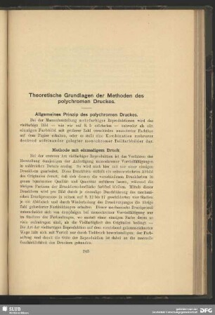 Theoretische Grundlagen der Methoden des polychromen Druckes