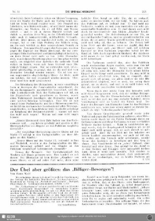Der Übel aber größtes: das "Billiger-Besorgen"