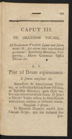 Caput III. De Oratione Vocali.