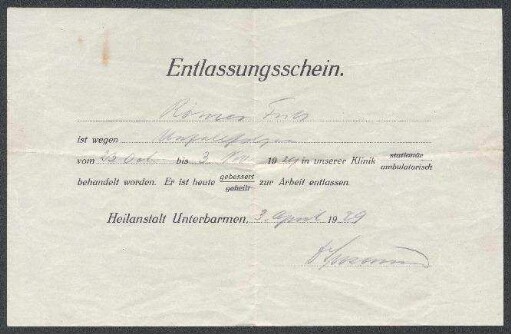 Entlassungsschein