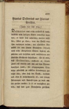 Flavius Desiderius und Flavius Adelchis. (Jahr 757 bis 774.)