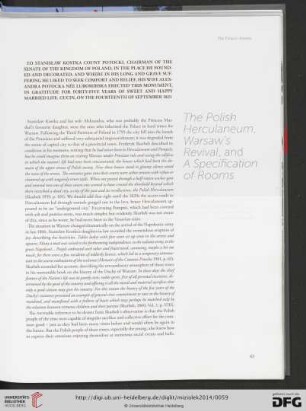 The Polish Herculaneum, Warsaw's revival, and a Specification of Rooms