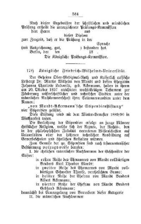 Königliche Friedrich-Wilhelms-Universität : [II. Universitäten, Akademien etc.]