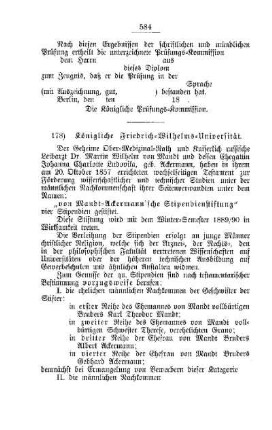Königliche Friedrich-Wilhelms-Universität : [II. Universitäten, Akademien etc.]