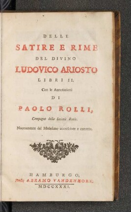 Delle Satire E Rime