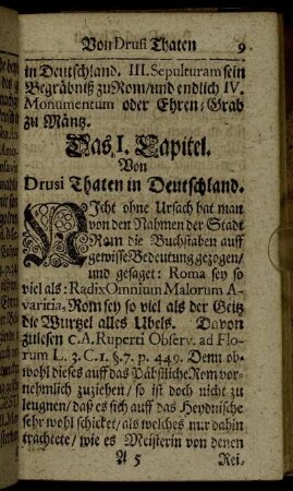 Das I. Capitel. Von Drusi Thaten in Deutschland.