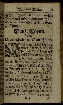 Das I. Capitel. Von Drusi Thaten in Deutschland.