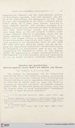16: Abziehen von gewöhnlichen Gelatinenegativen durch Baden mit Alkalien und Säuren