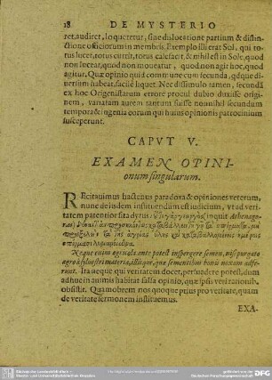Caput V. Examen Opinionum singularum
