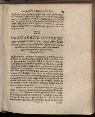 XIX. Comparatio Historicorum commentariorum, ...