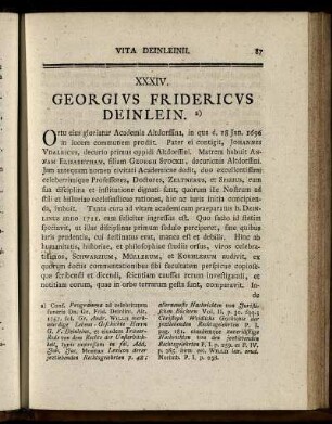 XXXIV. Georgius Fridericus Deinlein.